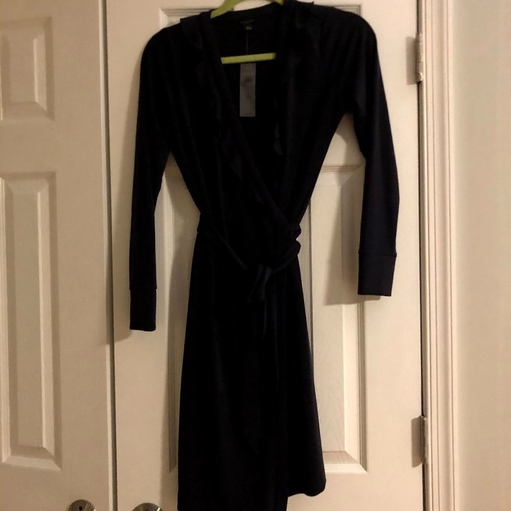 Ann Taylor Navy Wrap Dress - Size 6P